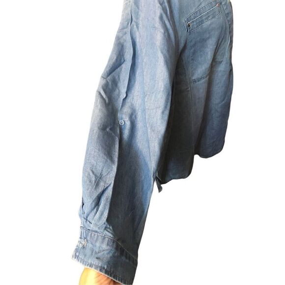 Lane Bryant chambray long sleeve blouse cotton Lyocell blend size 26/28 - Picture 4 of 10